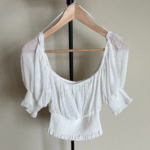 Cropped White Blouse